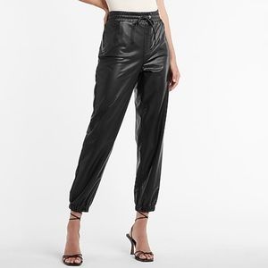 NWT!  High Waisted Faux Leather Joggers.